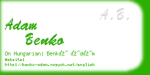 adam benko business card